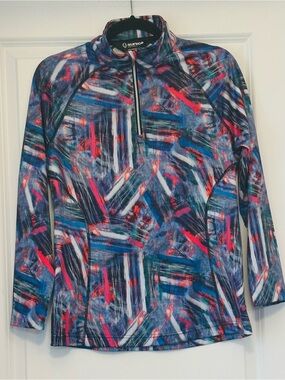 SUNICE Pullover Running Casual Blue Pink Purple 1/4 Zip L/S Sz M
